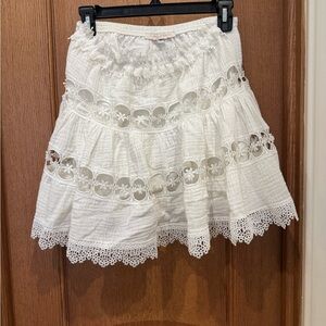 NWT- White Lace Trimmed Skirt